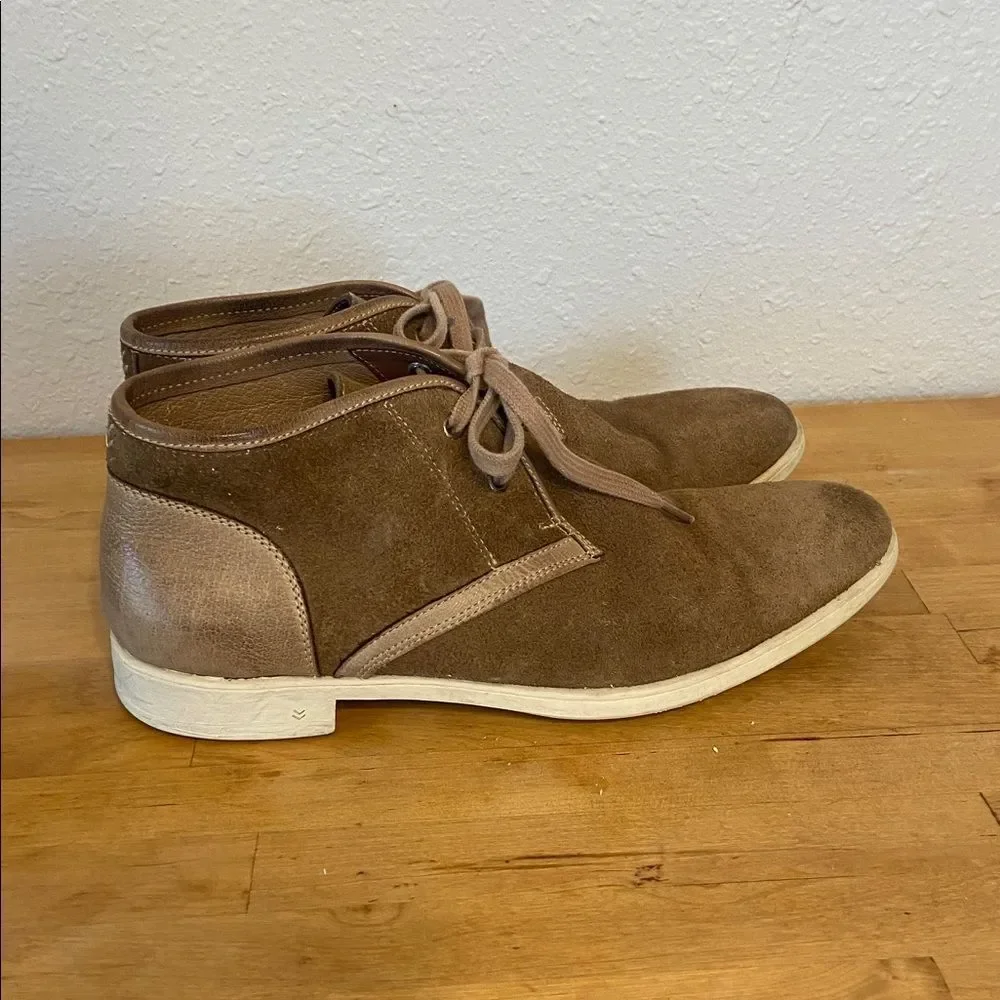 John Varvatos Two-Tone Brown Dylan Suede Chukka Boots Size 10 1/2